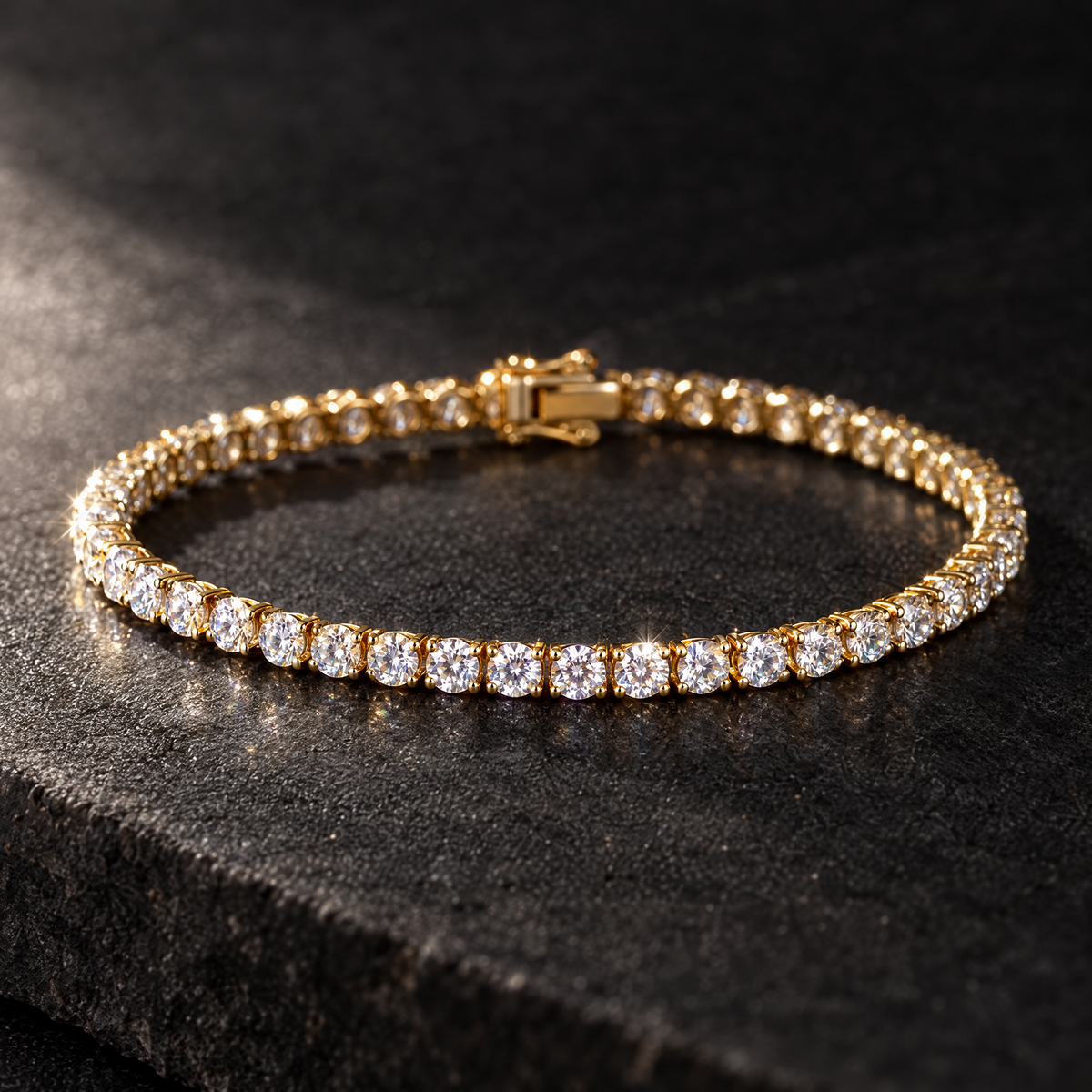 KRYAL Lumen Fine tennis bracelet in a black gift box