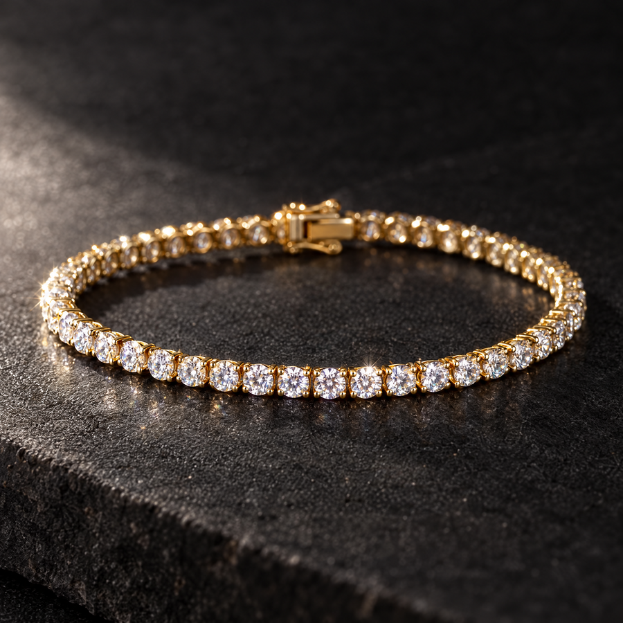 KRYAL Lumen Fine tennis bracelet in a black gift box