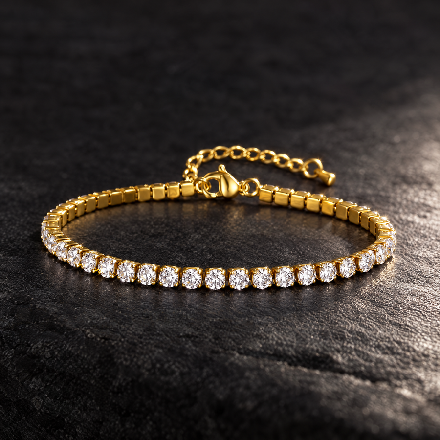 KRYAL Aura Classic tennis bracelet in a black gift box